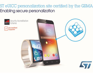 ST, 모바일 및 커넥티드 IoT 기기 대상 eSIM 발급에 GSMA 인증 획득